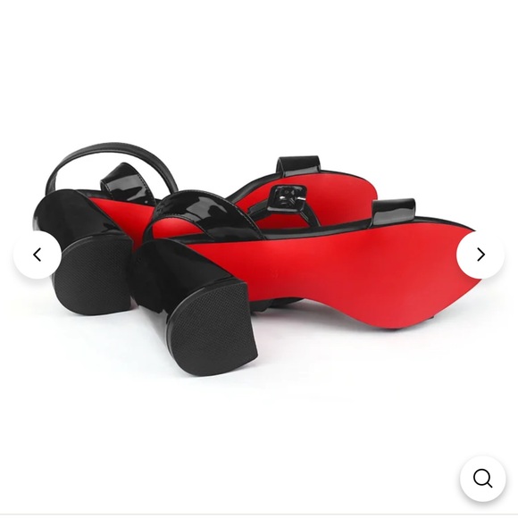 Brand New Black Block Heel with Red Sole - Picture 8 of 10